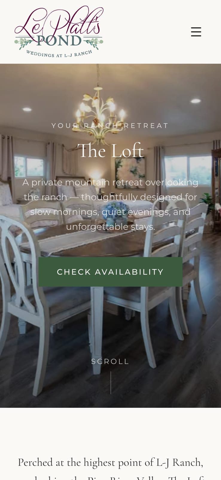 The Loft page on a phone, with a Check Availability button