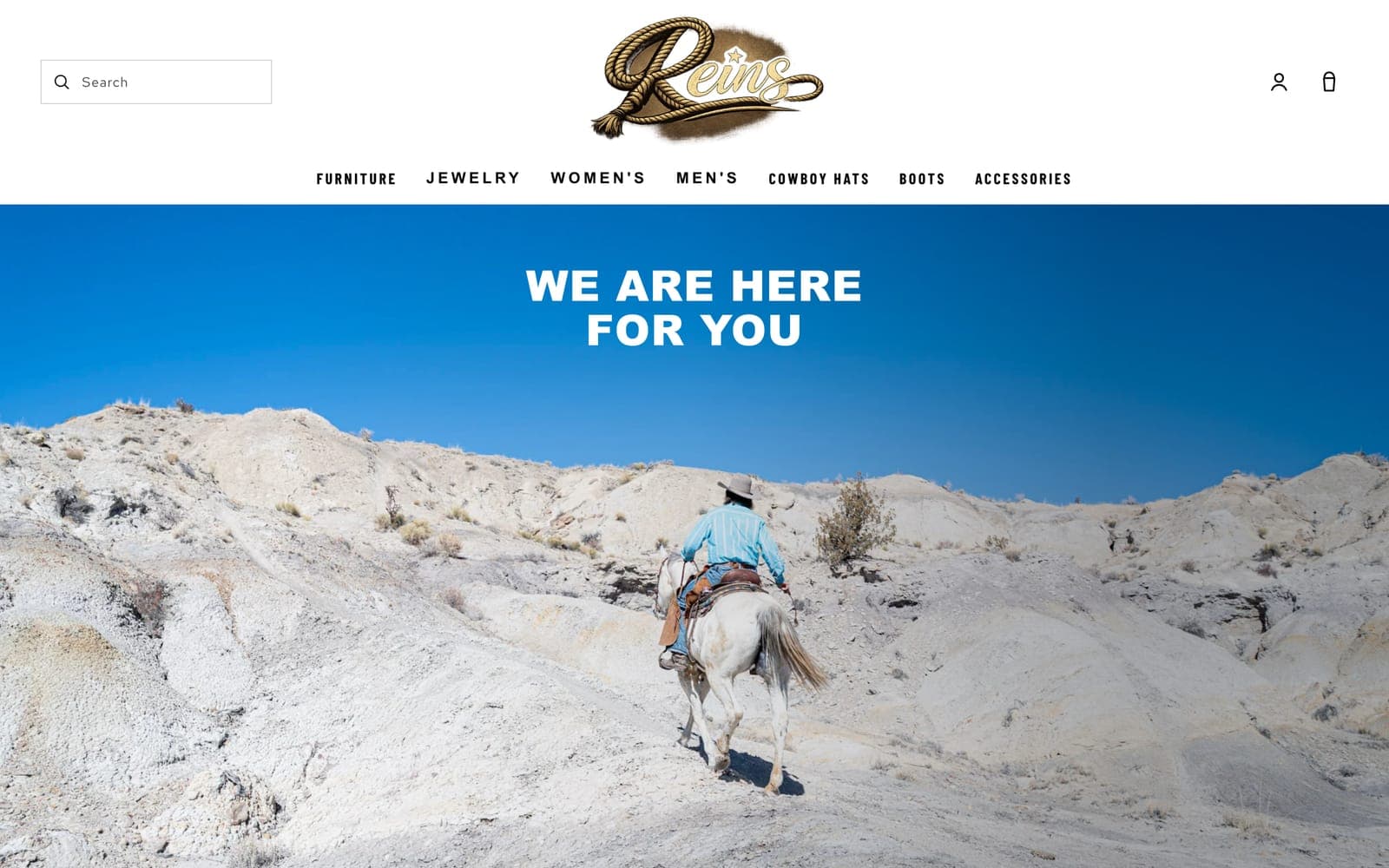 The Contact page, headed We Are Here For You, over a rider climbing a white rock slope