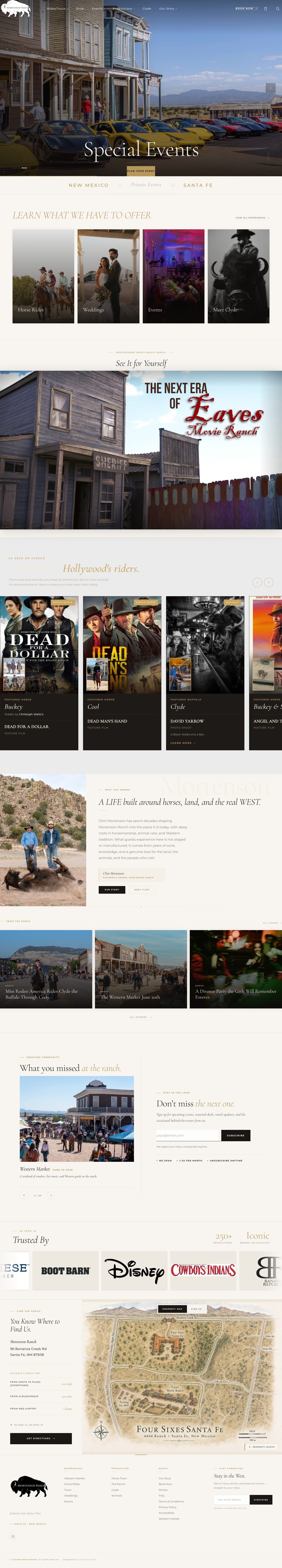 The full Mortenson Ranch homepage at desktop width, scrolled top to bottom