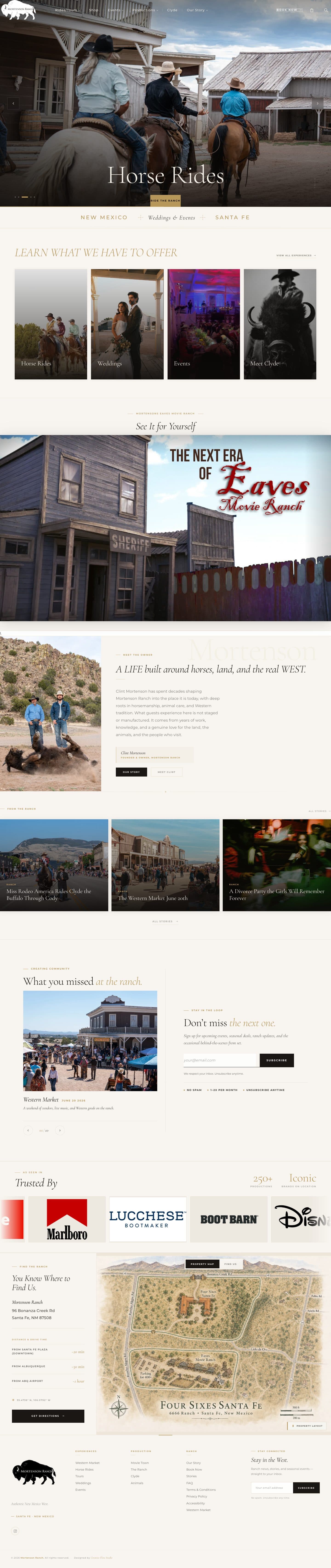 The full Mortenson Ranch homepage at desktop width, scrolled top to bottom